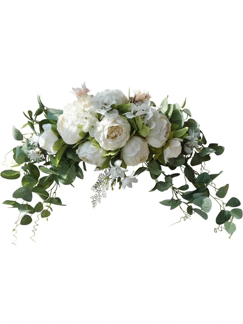 White Peony and Eucalyptus Garland - Home Accents